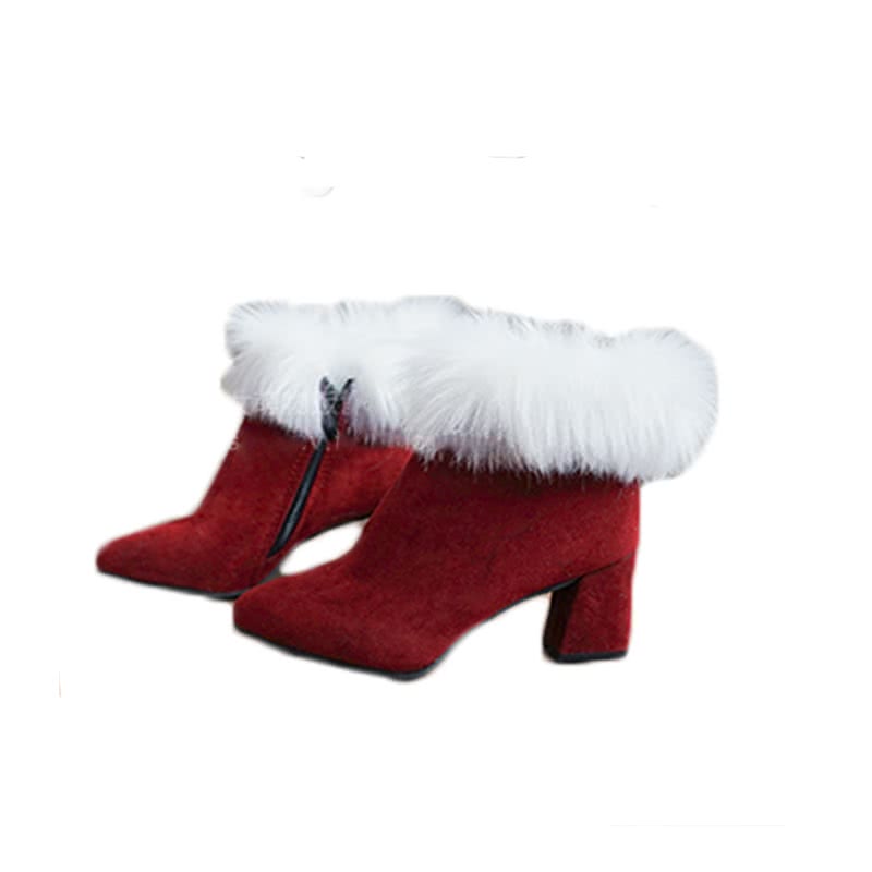 Game LOL Christmas Jinx Red Cosplay Shoes