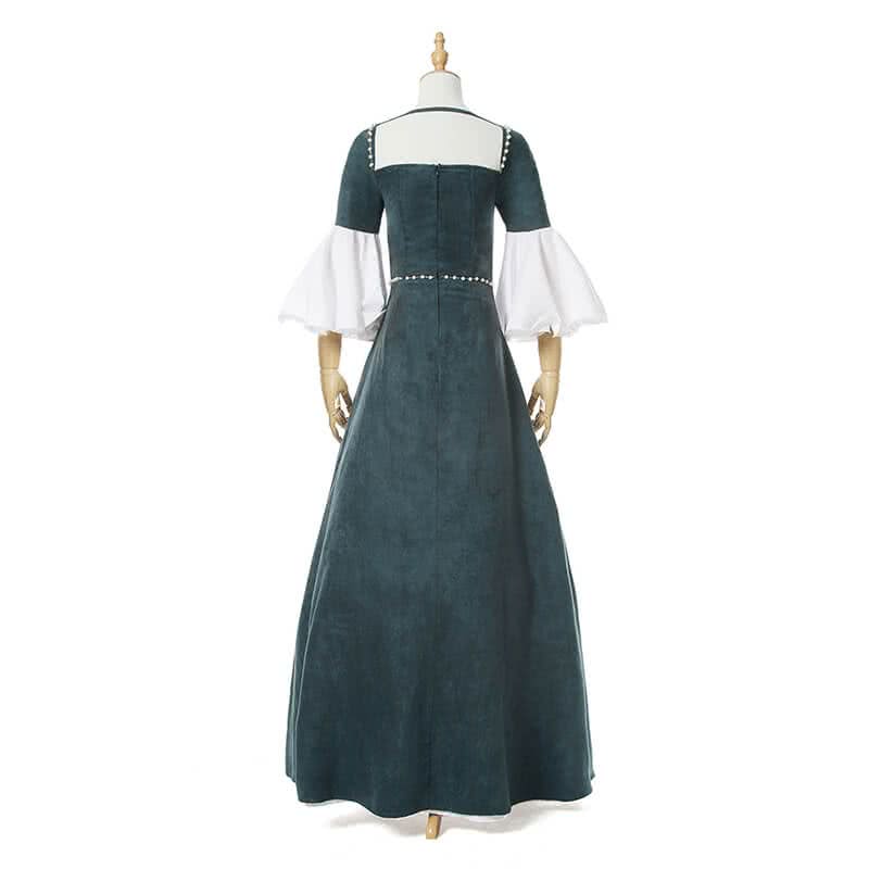 Women Renaissance Victorian Medieval Green Long Vintage Elegent Dress
