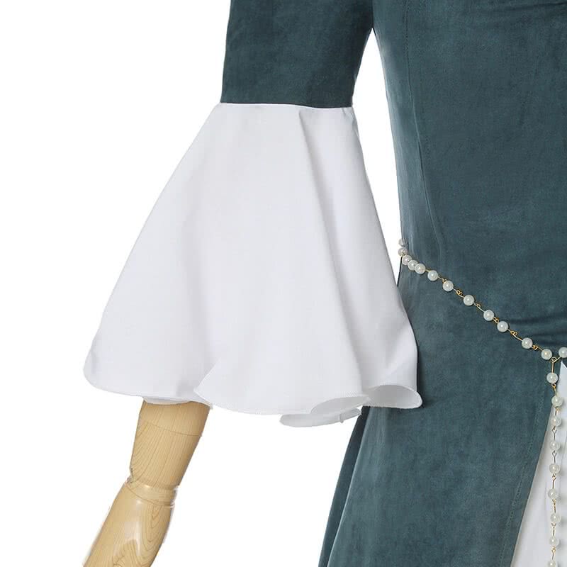 Women Renaissance Victorian Medieval Green Long Vintage Elegent Dress
