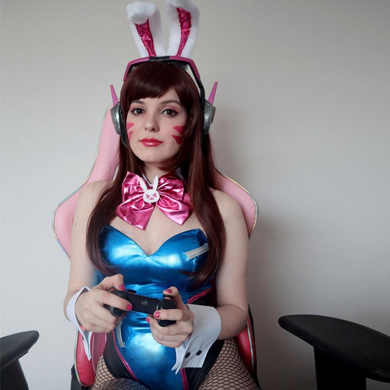 OW Game D.Va DVA Hana Song Bunny girl Cosplay Costume