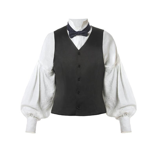 Men Renaissance Victorian Medieval Gentry Shirt With Vest For Sale