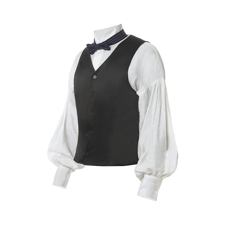 Men Renaissance Victorian Medieval Gentry Shirt With Vest For Sale