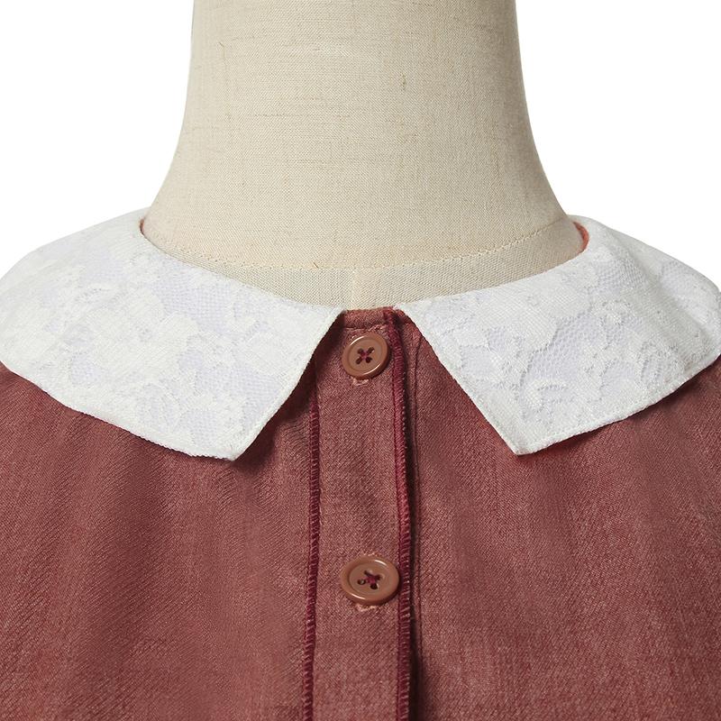 Women Renaissance Victorian Medieval Long Bubble Sleeves Dress