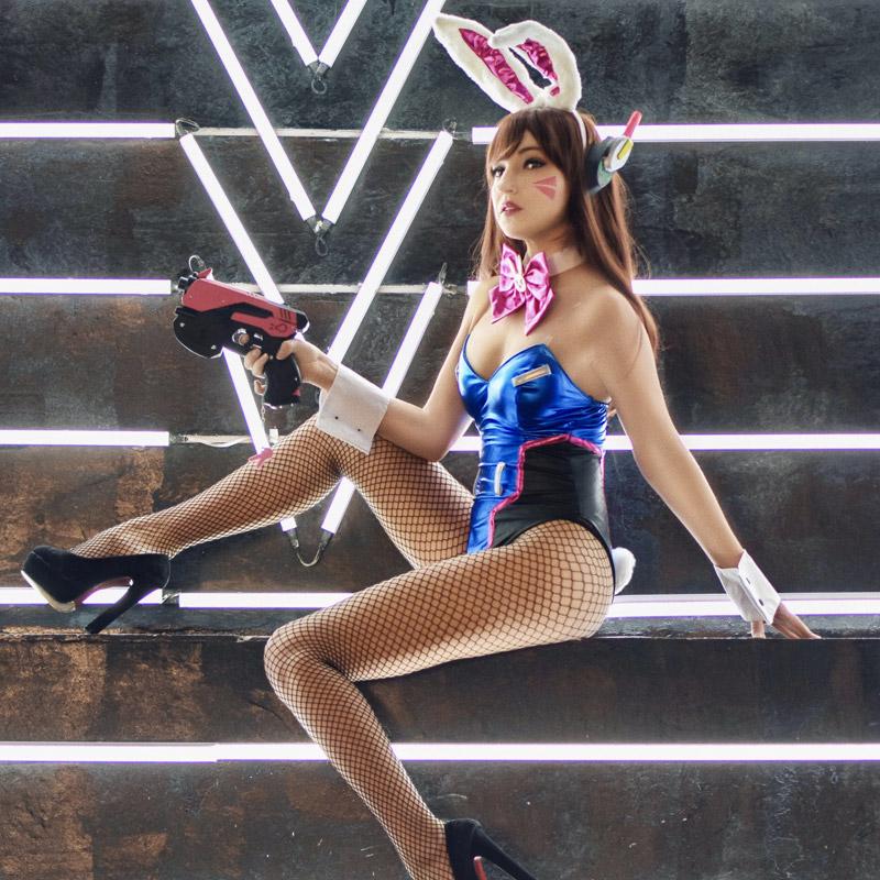 OW Game D.Va DVA Hana Song Bunny girl Cosplay Costume