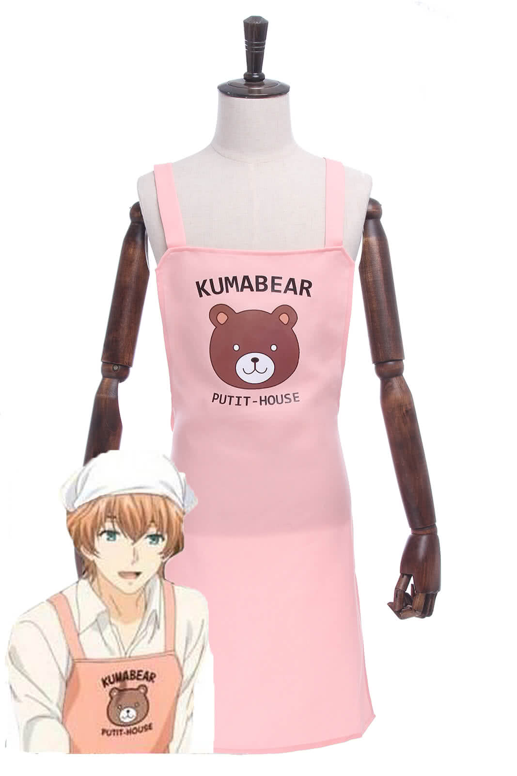 Shokugeki no Souma Satoshi Isshiki Cosplay Costumes Pink Cosplay Apron