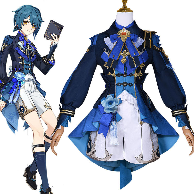 Genshin Impact Lantern Rite Bamboo Rain Xingqiu Cosplay Costume