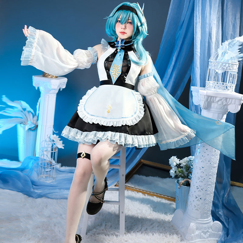 Genshin Impact Eula Cosplay Costume Maid Fanart Cosplay Costume