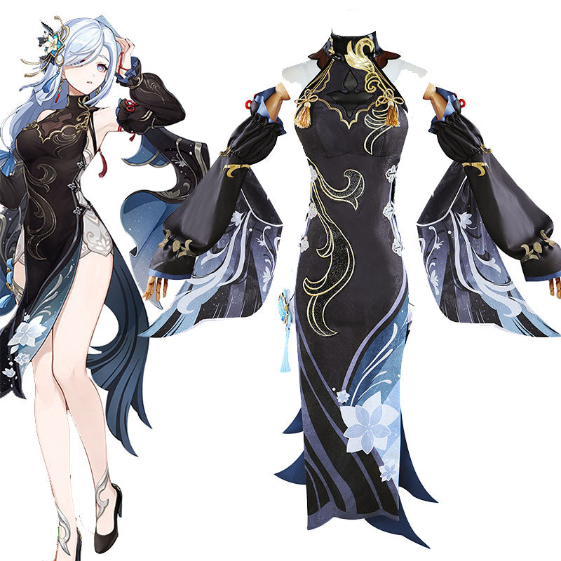 Genshin Impact Lantern Rite Frostflower Dew Shenhe Cosplay Costume