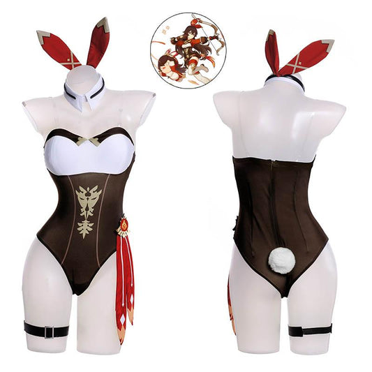 Genshin Impact Amber Fanart Bunny Girl Cosplay Costume