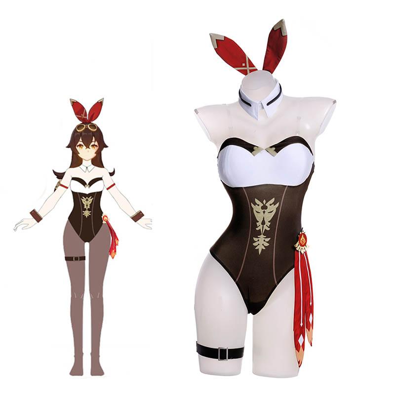 Genshin Impact Amber Fanart Bunny Girl Cosplay Costume