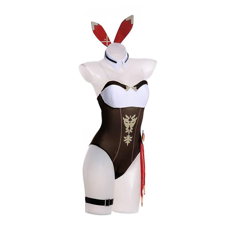 Genshin Impact Amber Fanart Bunny Girl Cosplay Costume