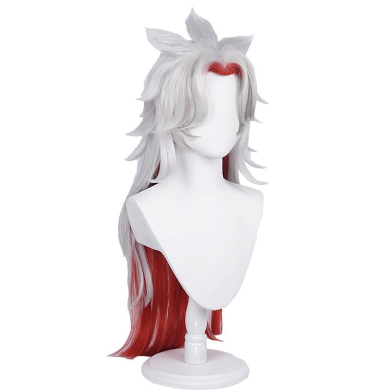 Genshin Impact Arataki Itto Grey Mixed Red Long Cosplay Wigs