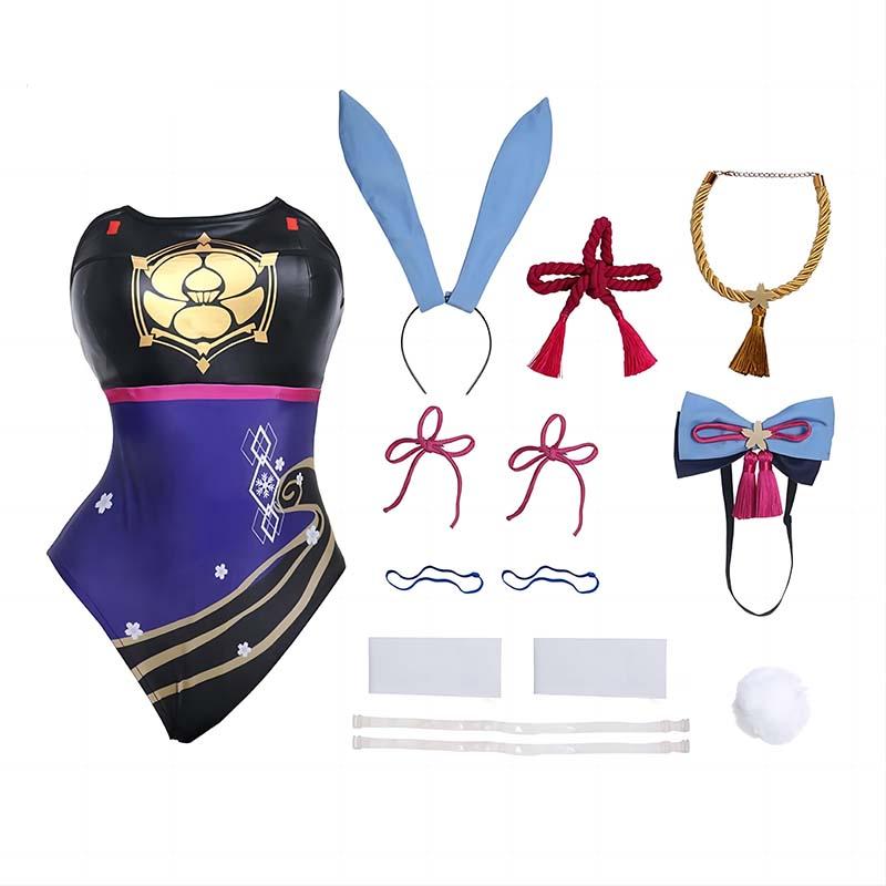 Genshin Impact Ayaka Fanart Bunny Girl Cosplay Costume