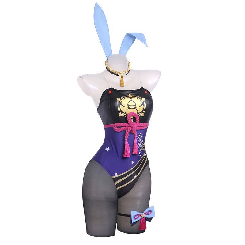 Genshin Impact Ayaka Fanart Bunny Girl Cosplay Costume