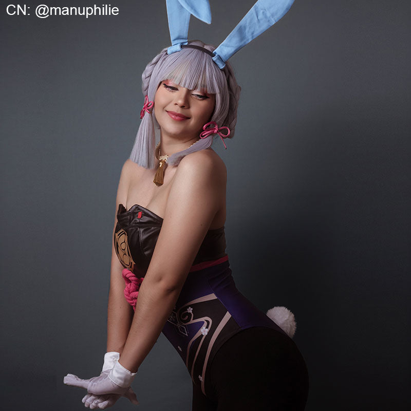 Genshin Impact Ayaka Fanart Bunny Girl Cosplay Costume