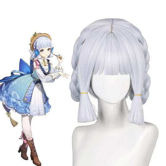 【In Stock】Genshin Impact Ayaka Kamisato Springbloom Missive Light Grey Cosplay Wigs