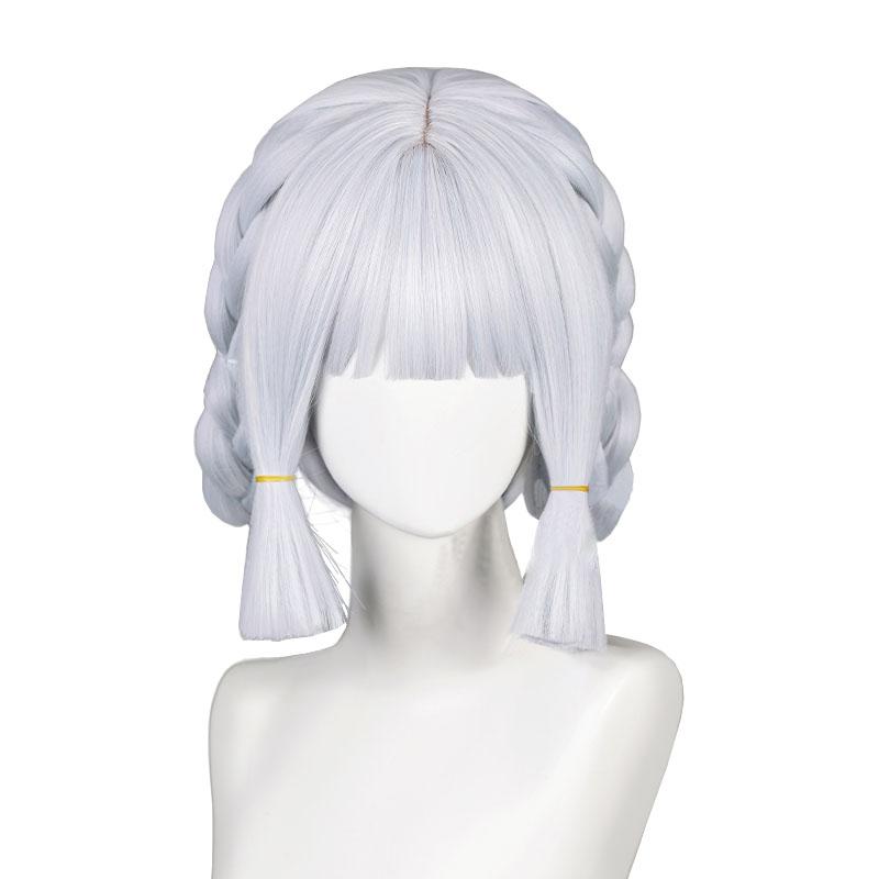 【In Stock】Genshin Impact Ayaka Kamisato Springbloom Missive Light Grey Cosplay Wigs