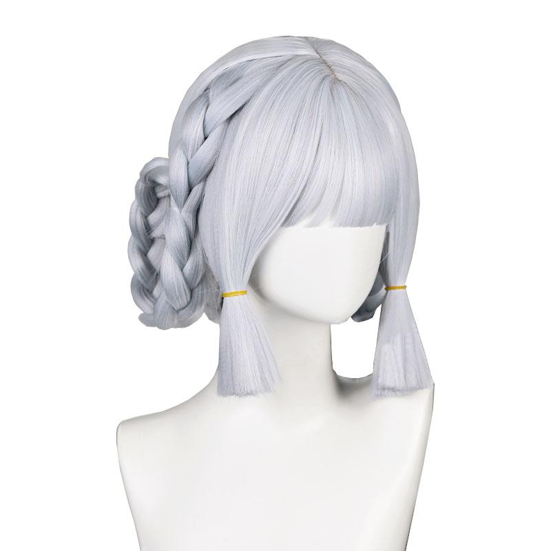 【In Stock】Genshin Impact Ayaka Kamisato Springbloom Missive Light Grey Cosplay Wigs