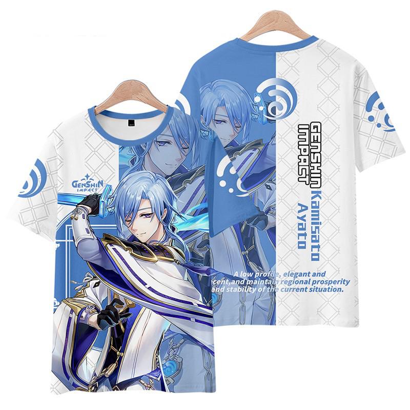 Genshin Impact Ayato Kamisato T-shirt Cosplay Costume