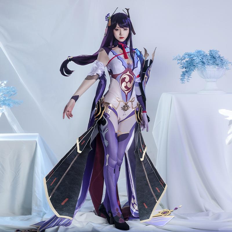 Genshin Impact Baal Raiden Shogun Magatsu Mitake Narukami no Mikoto Purple Long Cosplay Wigs