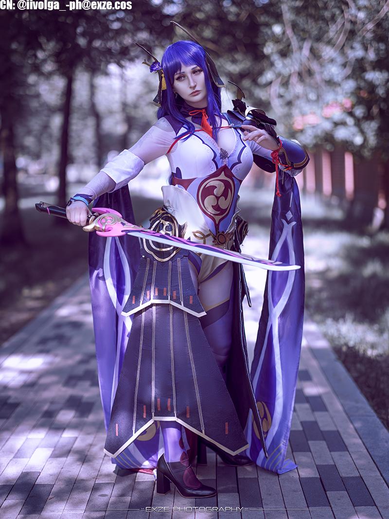 Genshin Impact Baal Raiden Shogun Magatsu Mitake Narukami no Mikoto Purple Long Cosplay Wigs