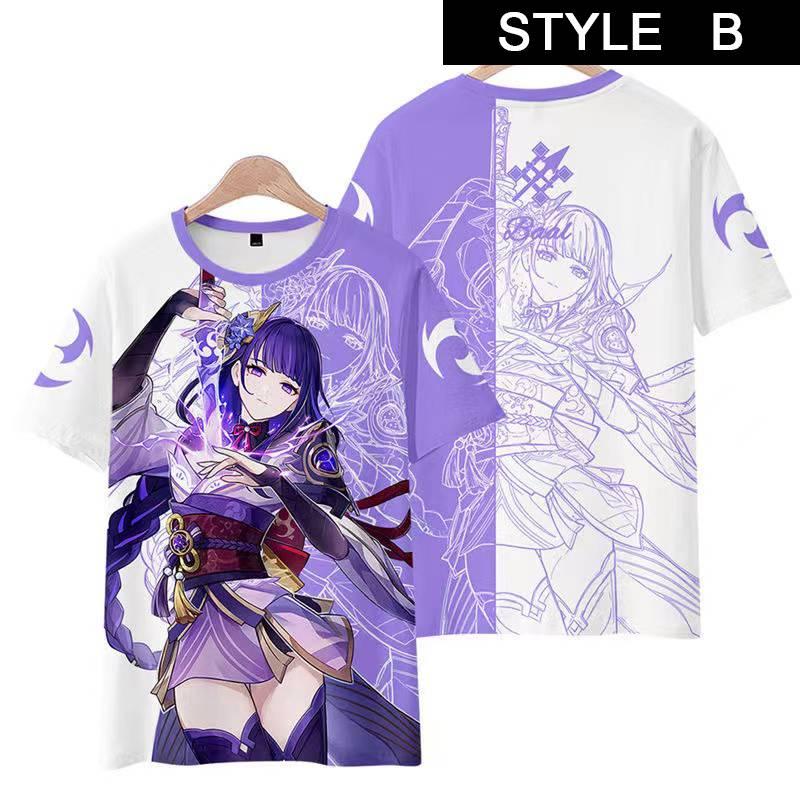 Genshin Impact Baal Raiden Shogun T-shirt Cosplay Costume