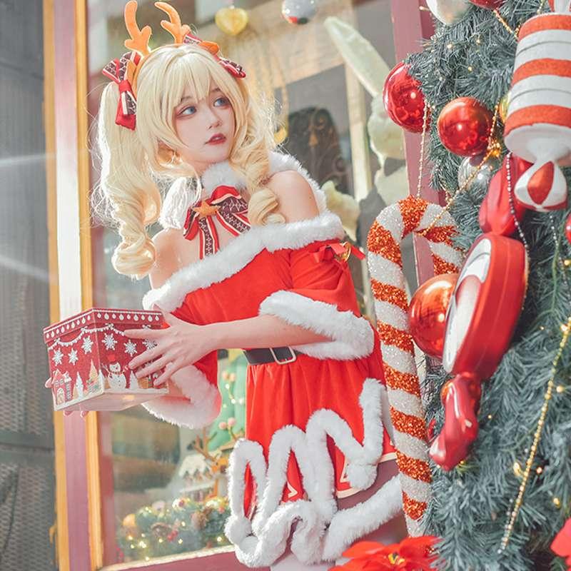 Genshin Impact Barbara Christmas Cosplay Costume