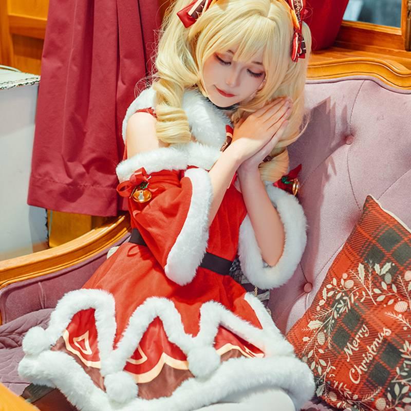 Genshin Impact Barbara Christmas Cosplay Costume