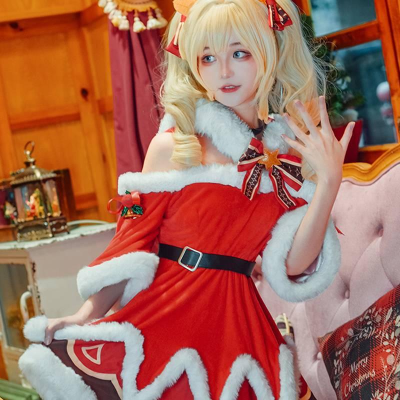 Genshin Impact Barbara Christmas Cosplay Costume