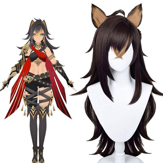 Genshin Impact Dehya Brown Long Cosplay Wigs