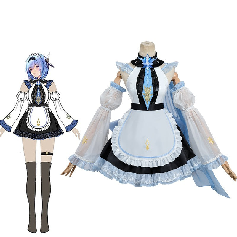 Genshin Impact Eula Cosplay Costume Maid Fanart Cosplay Costume