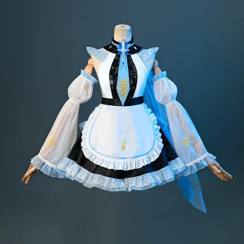 Genshin Impact Eula Cosplay Costume Maid Fanart Cosplay Costume