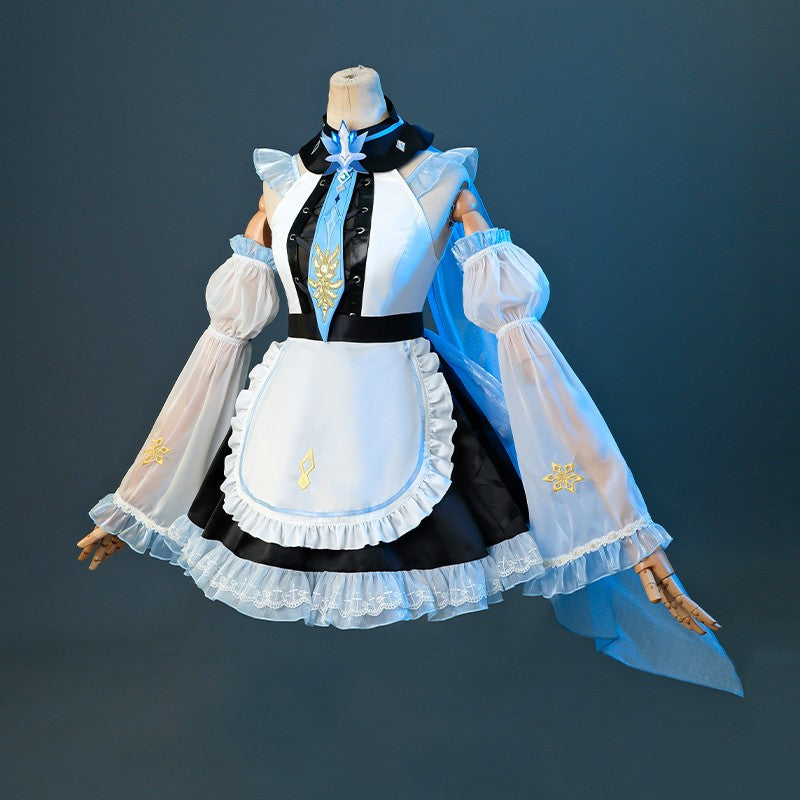 Genshin Impact Eula Cosplay Costume Maid Fanart Cosplay Costume