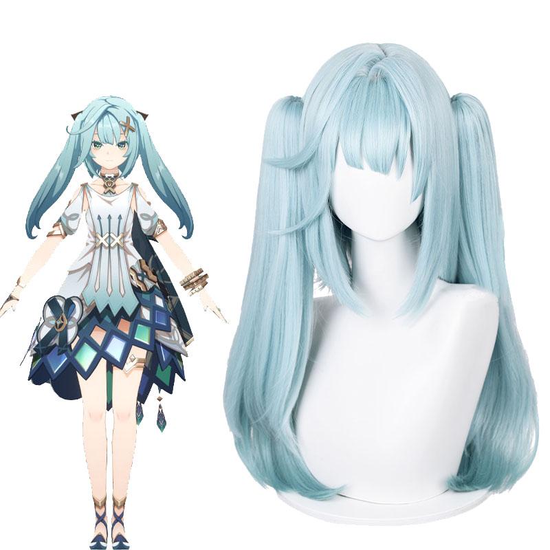 Genshin Impact Faruzan Light Blue Cosplay Wigs