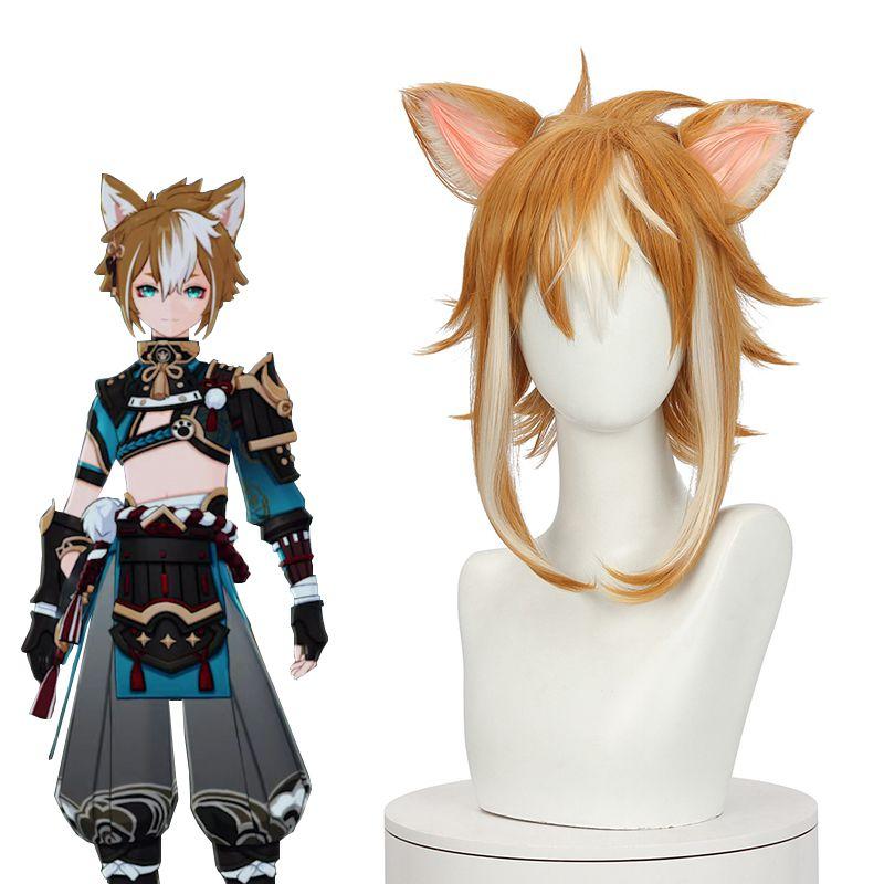 genshin impact gorou cosplay wig