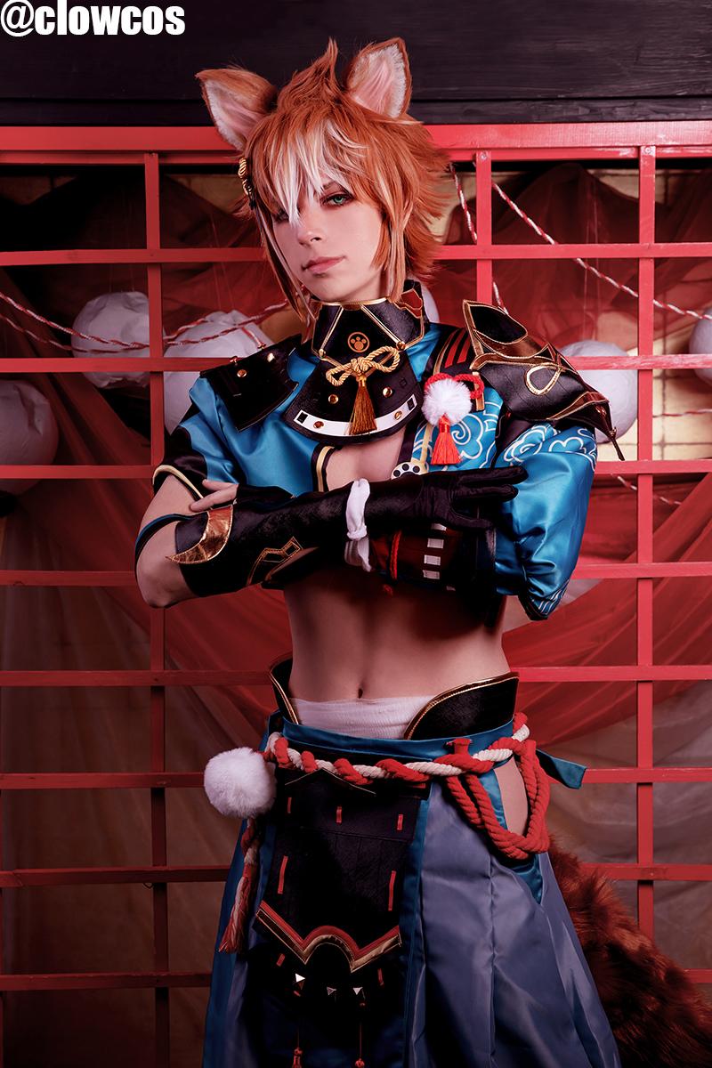 Game Genshin Impact Gorou Brown Mixed Color Cosplay Wigs