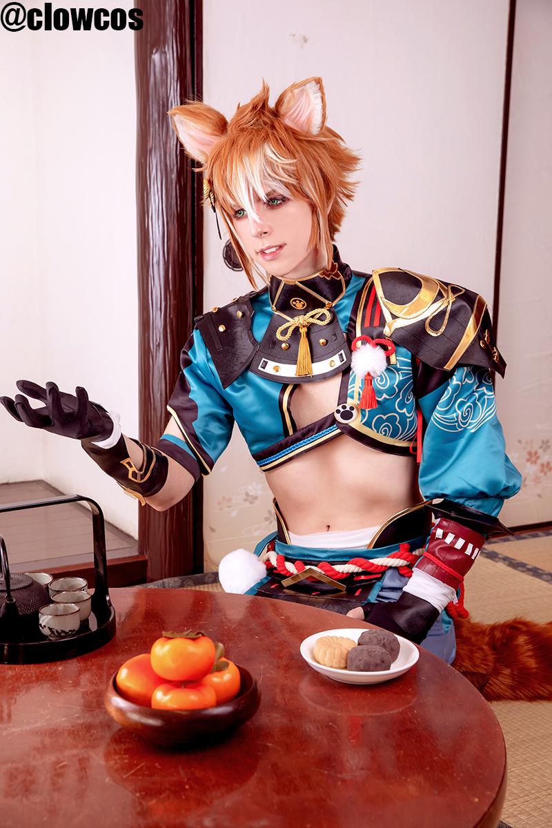 Game Genshin Impact Gorou Brown Mixed Color Cosplay Wigs