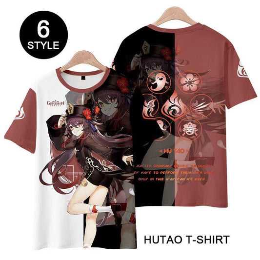Genshin Impact Hutao T-shirt Cosplay Costume