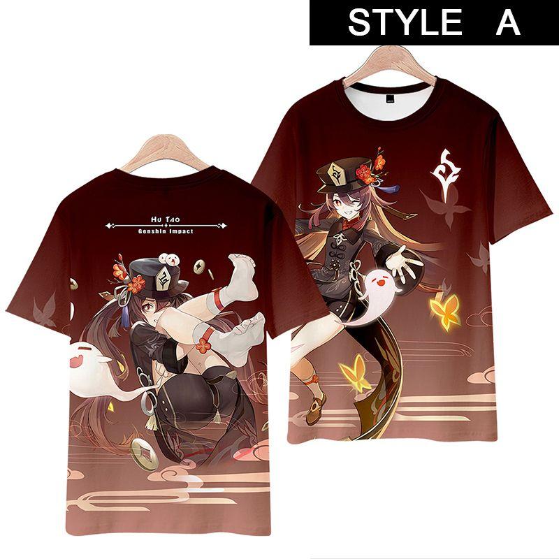 Genshin Impact Hutao T-shirt Cosplay Costume