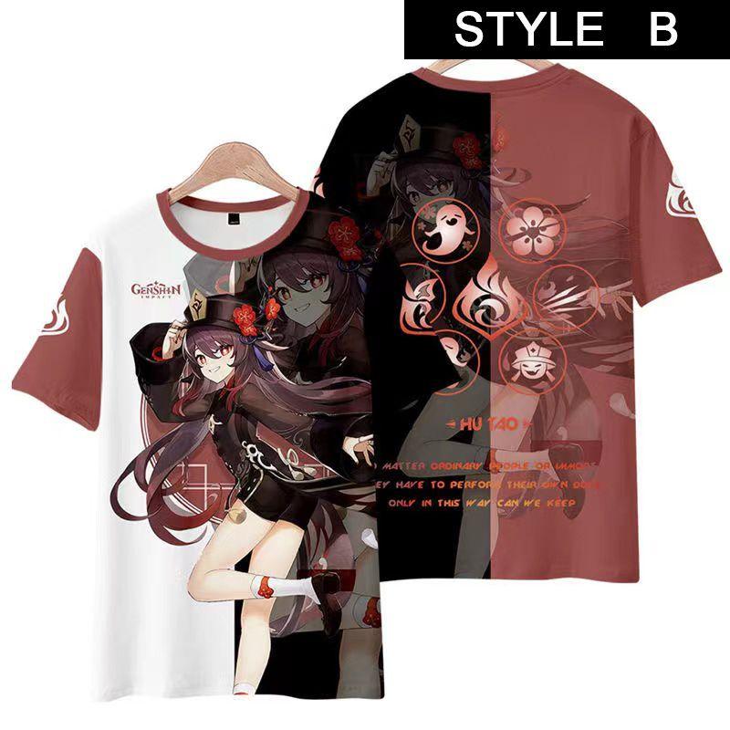 Genshin Impact Hutao T-shirt Cosplay Costume
