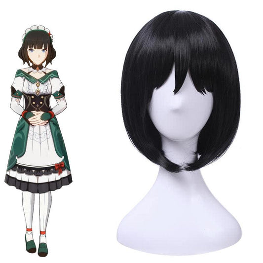Game Genshin Impact Katheryne Black Cosplay Wigs