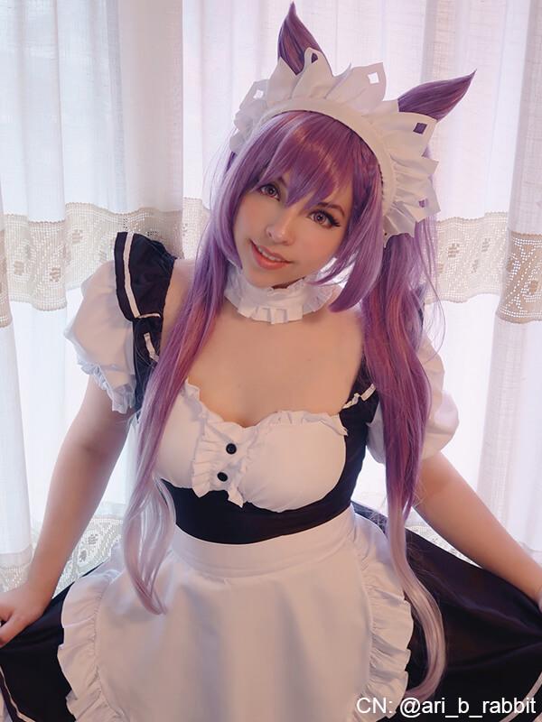 Game Genshin Impact Keqing Mixed Purple Ponytail Cosplay Wigs