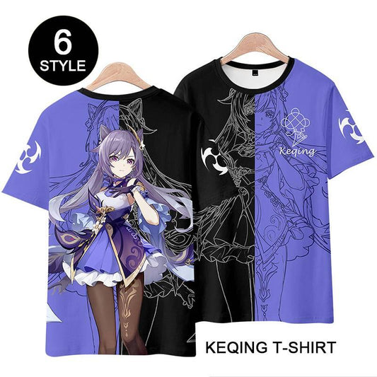 Genshin Impact Keqing T-shirt Cosplay Costume