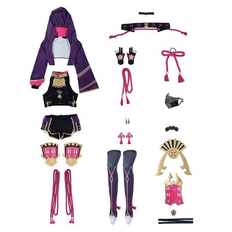 Genshin Impact Kuki Shinobu Cosplay Costume