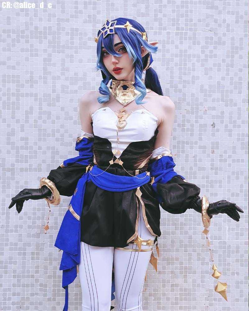Genshin Impact Layla Long Gradient Cosplay Wigs