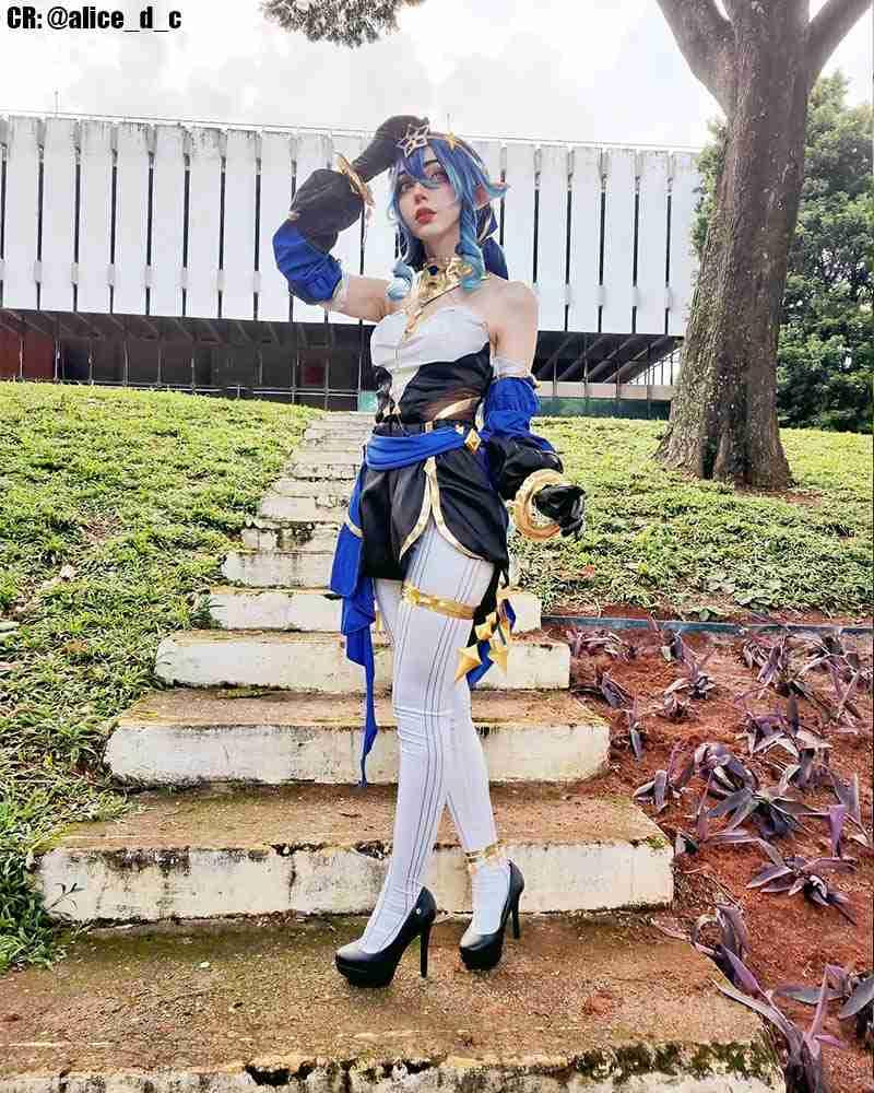 Genshin Impact Layla Long Gradient Cosplay Wigs