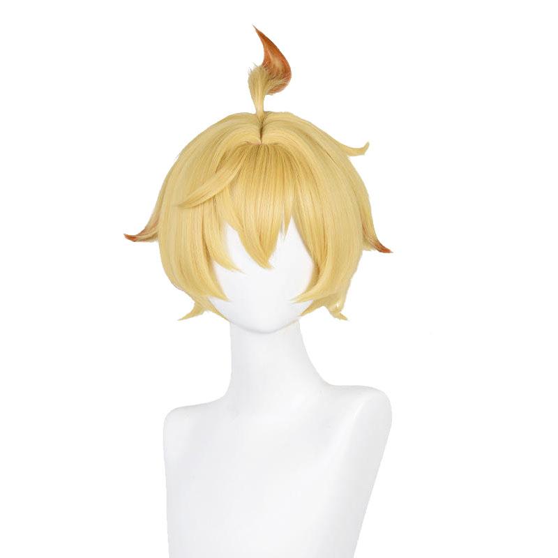 Genshin Impact Mika Blonde Mixed Light Brown Cosplay Wigs