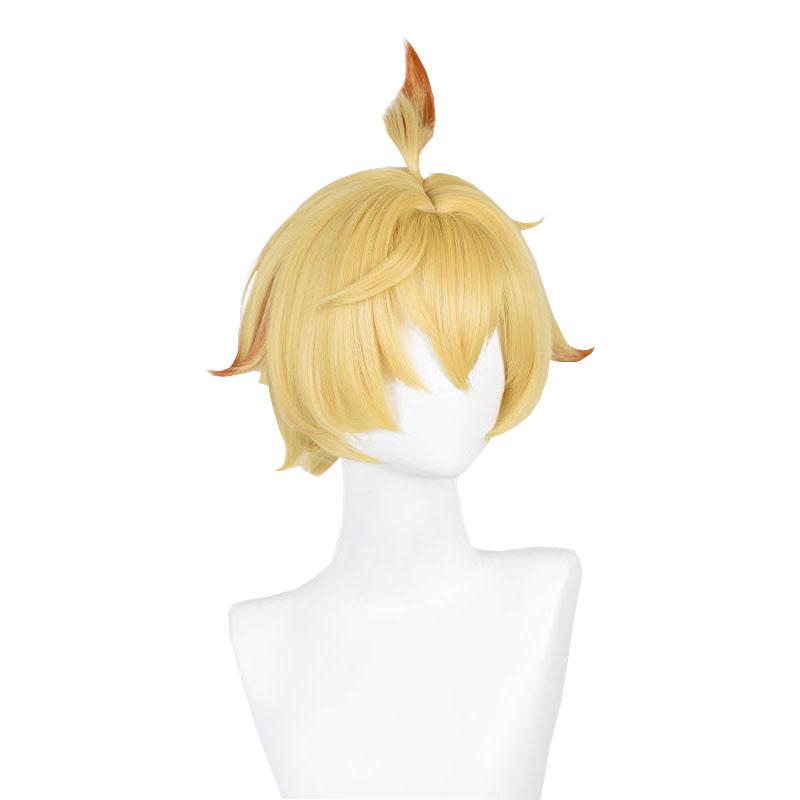 Genshin Impact Mika Blonde Mixed Light Brown Cosplay Wigs