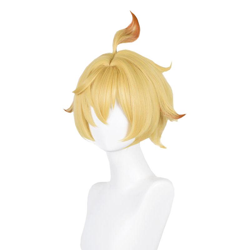 Genshin Impact Mika Blonde Mixed Light Brown Cosplay Wigs