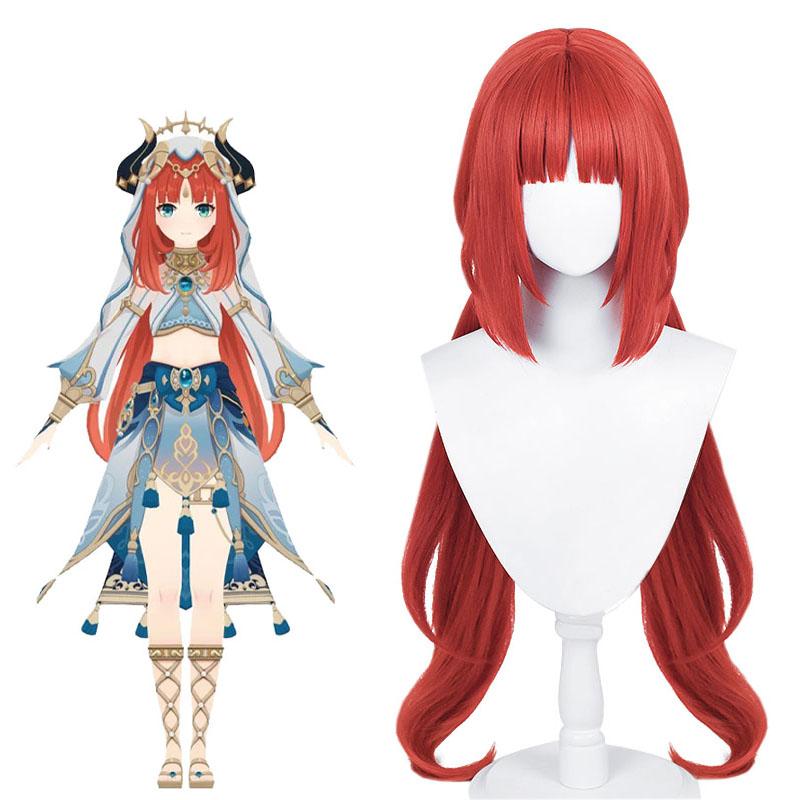 Game Genshin Impact Sumeru Nilou Red Cosplay Wigs
